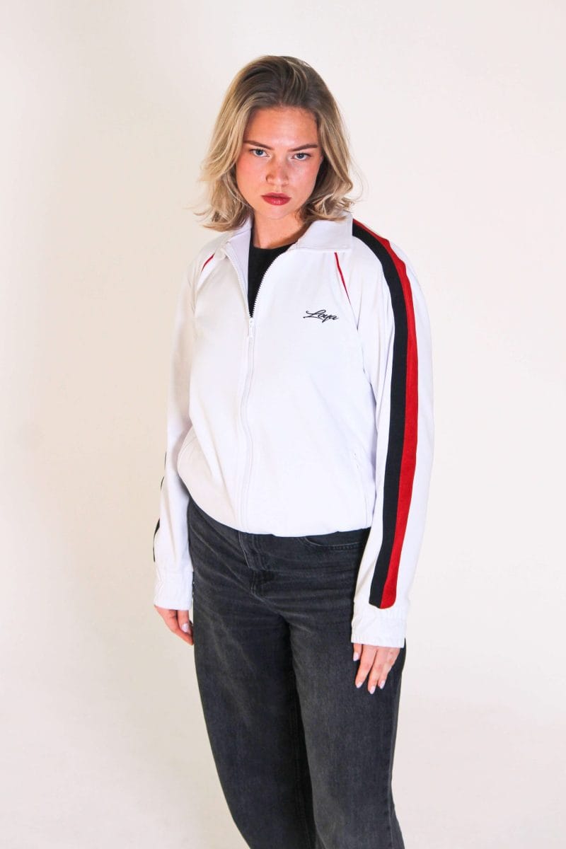 Loya White Tri-Tone Vest - Red & black